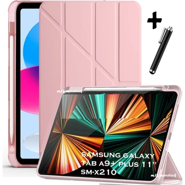 M.tk moveteck Samsung Galaxy Tab A9 Plus 11 Inç Kılıf Kalem Bölmeli Yumuşak Silikon Kapak Akıllı