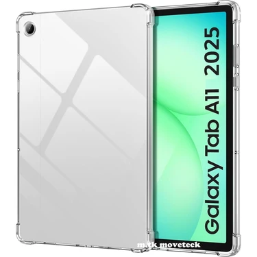 M.TK Moveteck Samsung Galaxy Tab A11 8.7 Inç 2025 Tablet Kılıfı Köşe Korumalı Antişok Şeffaf