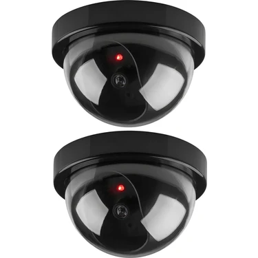 Sanal Trend 2 Adet Kablosuz Fake Dome Caydırıcı Işıklı Ledli Yalancı Kamera Güvenlik Kamerası 360°