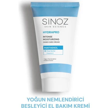 Sinoz Hydrapro Vitamin E Panthenol İçeren Yoğun Nemlendirici El Bakım Kremi 50