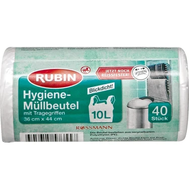 Rubin Çöp Torbası 10  lt 36 x 44 cm 40'lı
