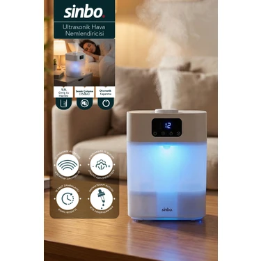 Sinbo SAH-6119 Hava Nemlendirici - Beyaz | Sessiz Çalışma, Şık Beyaz