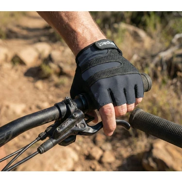 Heugers Impact Peak Jel Destekli Kısa Parmak Bisiklet Eldiveni Gri-Siyah (Mtb, Yol ve Şehir