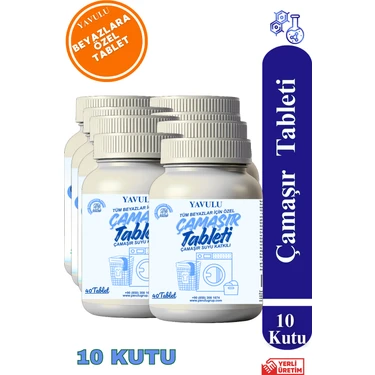 Yavulu Tablet Çamar Katkısı Çamaşır Tableti Beyaz Çamaşırlara Özel Tablet Katkı 10