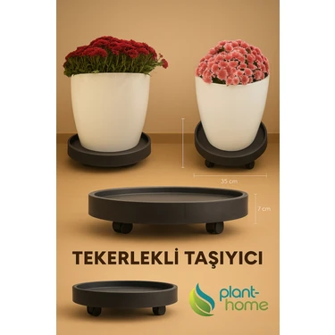 Plant Home Power Mix 35 cm Tekerlekli Saksı Altlığı – Ağır Yük Taşıyıcı, Saksı - Damacana - Hava