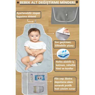 Alita Textile Bebek Alt Açma Minderi, Anne Bebek Bakım Örtüsü, Yenidoğan Alt Değiştirme Matı, Sıvı