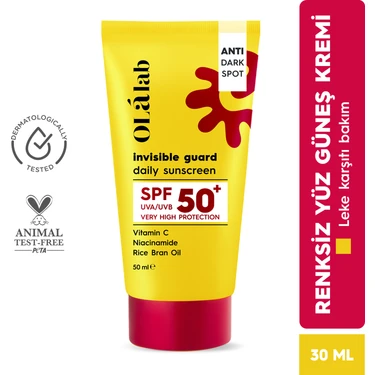 OlaLab C Vitaminli Leke Karşıtı Spf 50+ Yüksek Uv Korumalı Yüz Güneş Kremi 50