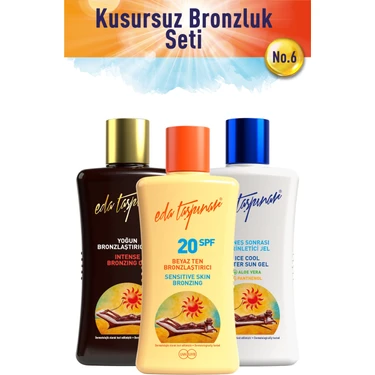 Eda Taşpınar Kusursuz Bronzluk Seti No:6 Yoğun Bronzlaştırıcı Spf0 & Beyaz Ten SPF20 & Ice