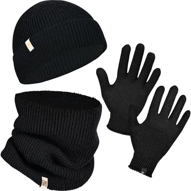 Norfolk Winter Set %70 Merino Yünü Termal Bere Boyunluk ve Eldiven 3'lü Kış Seti -