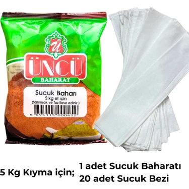 5 kg Tokat Bez Sucuk Seti Sucuk Baharatı 140 gr , Sucuk Bezi 20