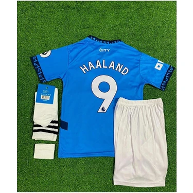 Alaturka Mix Manchester/cityy Erling Haaland 2023/24 Iç Saha Çocuk Forması 4'lü