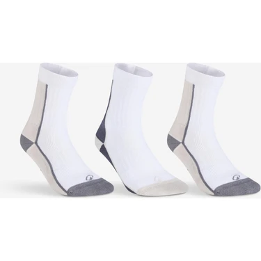 Decathlon Spor Çorabı - Diz Üstü - 3 Çift - Mavi/bej - Rs