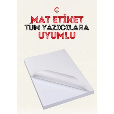 Çözüm Kağıt Yapışkanlı Mat Etiket Kartuşlu Mürekkepli Tüm Yazıcılara Uygun Sticker A4 25