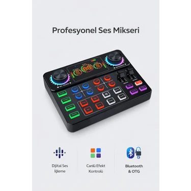 vooka Profesyonel Ses Mikseri Bluetooth 5.0 Usb-C Otg Canlı Yayın