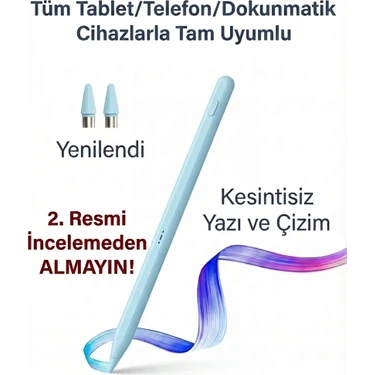 Fibaks Dokunmatik Kalem Tüm Cihazlara Uyumlu Tablet Kalemi Telefon Android Windows Yazı Çizim Pen