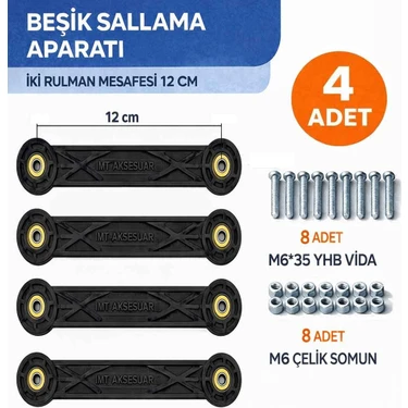 İmt Aksesuar Beşik Sallama Aparatı (Iki Rulman Deliği Aralığı 12 Cm) 4