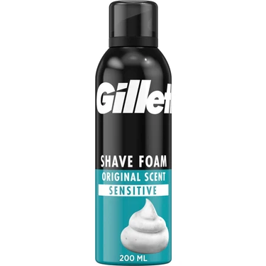 Gillette Hassas 200 ml Tıraş Köpüğü Cilt Koruyucu Özellikleri ile Ferahlatıcı