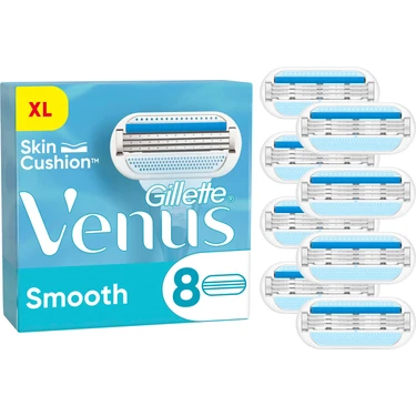 Gillette Venus Smooth 8 Adet Kadın Tıraş Yedek Bıçakları Ergonomik Tasarım ve Hassas Cilt