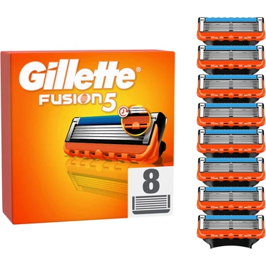 Gillette Fusion 8'li Yedek Tıraş Bıçağı Ergonomik Tasarım ile Hassas Cilt İçin