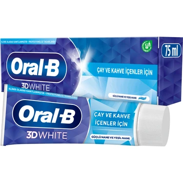 Oral-B 3D White Çay ve Kahve İçenler için Naneli Diş Macunu 75 ml Güçlü Ferahlık