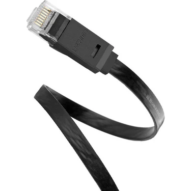 Ugreen CAT6 Flat Ethernet Kablosu, 1 Metre, Siyah,