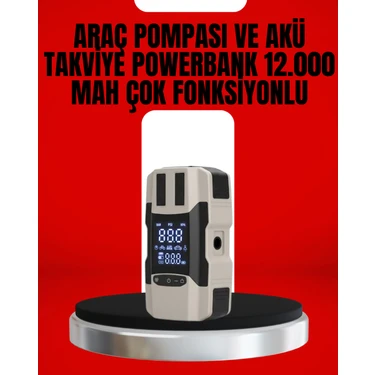 Zero Land Xmpdby Dijital Ekranlı Araç Pompası Akü Takviye Powerbank 12.000