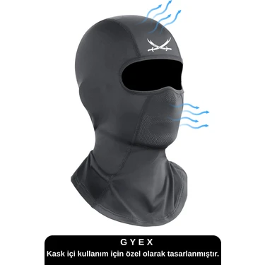 Siyah Baskılı Balaklava Spor Motor Kask Maskesi Buff Koruyucu Kar Yüz