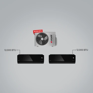 Arçelik 1+2 Multi Klima / 1 Adet 12 Btu Siyah+1 Adet 12 Btu Siyah Iç Ünite / 1 Adet 18 Btu Dış