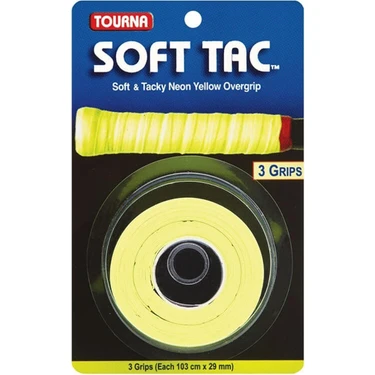 Tourna Soft Tac Neon Sarı Tenis Raketi Grip 3'lü