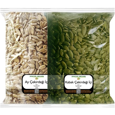 Zencefil Organik Kabak Çekirdeği İçi ve Ay Çekirdeği İçi 500 gr + 500 gr Çiğ Kabak Çekirdeği Içi