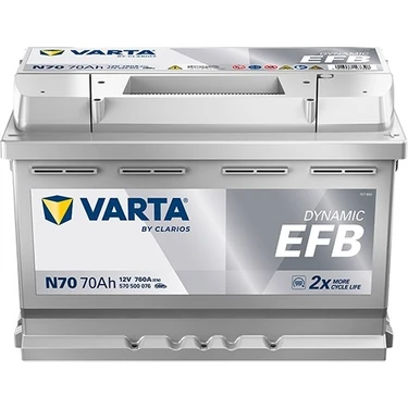 Varta N70 12V 70 Ah 760A Dynamic Sli Start-Stop EFB Akü 12 Volt 70 Ah