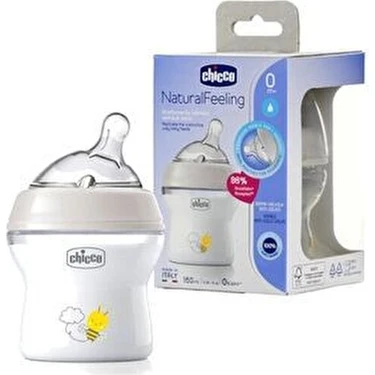 150 ml Chicco Naturel Feeling Desenli Biberon 0 Ay Polipropilen Malzeme ile Kolik