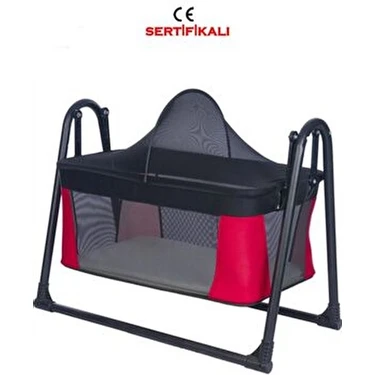Polly Baby Sallanır Lüks Sallanır Portatif Kurulumlu Sepet Beşik Hamak Beşik Kırmızı 30 cm Metal 45