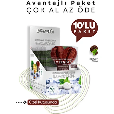 Kahve ve Nane Aromalı Ferahlatıcı Ağız Pastili - Alkolsüz ve Şekersiz (10