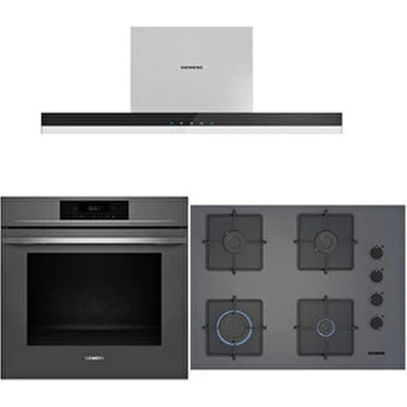Siemens Yeni HJ852GYN0T EO7C8PP300(67 Cm) Ocak LC67BBK00T Gri Ankastre
