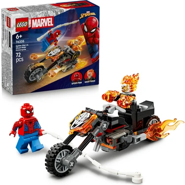 LEGO® ǀ Marvel Örümcek Adam, Ghost Rider Motosikletine Karşı 76335 - 6+ Yaş Çocuklar için Yaratıcı