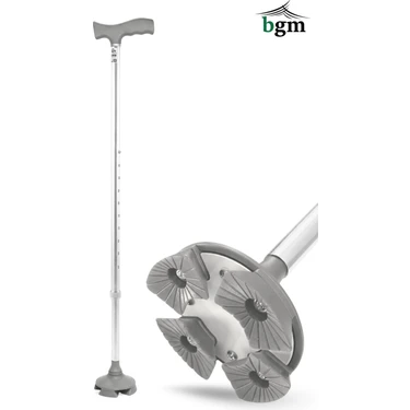 BGM Akıllı Baston Yüksek Kalite Gri Beyaz Renkli Ergonomik Tasarım ile Güvenli