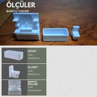 Home 1/50 Ölçek Mimari / Içmimari Tefriş Diorama Banyo Mobilya