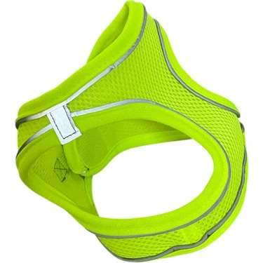 Mita Air Mesh Kedi Köpek Göğüs Tasması Çift Reflektörlü, Terletmeyen Neon Sarı / Neon