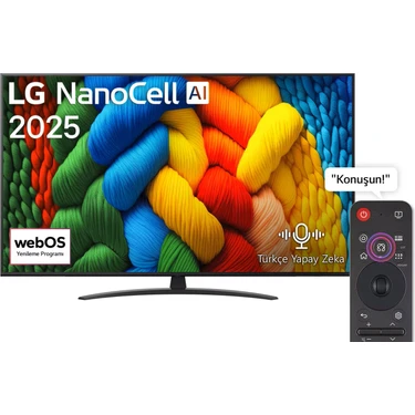 LG NanoCell AI NANO81 65" 165 Ekran Uydu Alıcılı 4K Ultra HD webOS