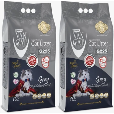 VanCat Van Cat Aktif Karbonlu Süper Topaklanan Premium Kedi Kumu - 10 lt X 2