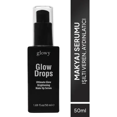 Glowy 50 ml Glow Drops Makyaj Bazı Tüm Cilt Tipleri İçin Suya Dayanıklı Aydınlatıcı