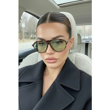 Ren Eyewear Sepia Air Unisex Leopar yeşil camlı Pilot Güneş Gözlüğü | UV400