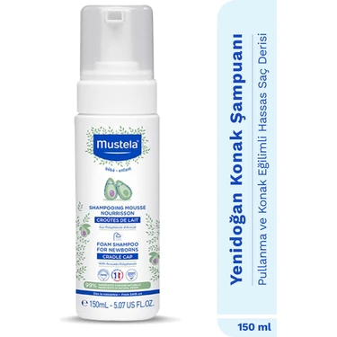 Mustela Yenidoğan Köpük Şampuanı 150 ml %99 Doğal İçerikli Konak Önleyici Göz Yakmayan