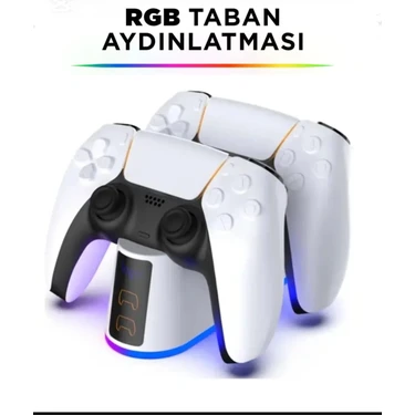 Ps5 Dualsense Şarj Standı Rgb Işıklı LED Göstergeli