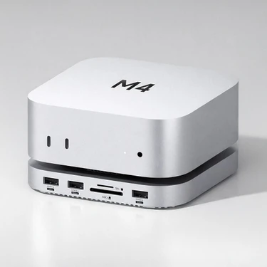 Mac mini m4 16x256 + エレコム HDMI2m +hub GEWOKLIY Mac Mini Dock, Çift SSD Muhafazalı USB C Bağlantı