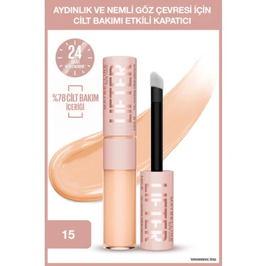 Maybelline New York Lifter Kafein ve Peptitler Içeren Nemlendiren ve Aydınlatan Kapatıcı -