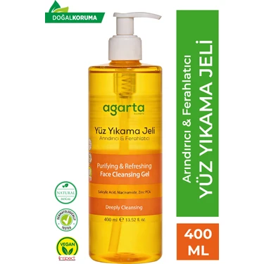 Agarta Doğal Yüz Yıkama Jeli-Arındırıcı ve Ferahlatıcı 400