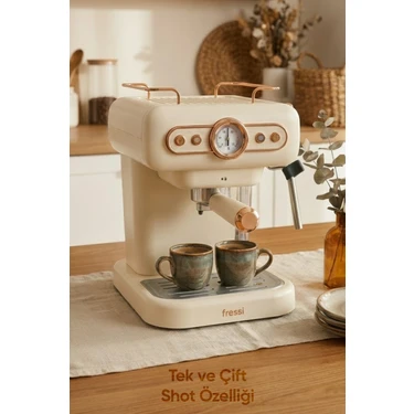 Fressi Em-01 Ristretto Süt Köpürtücülü 20BAR Basınçlı Espresso Latte Cappuccino Americano Makinesi
