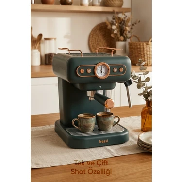 Fressi Espresso Latte Cappuccino Kahve Makinesi Süt Köpürtücülü 20bar Basınçlı 1,2lt Em-01